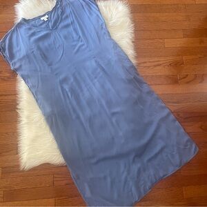 J. Jill Elements Blue Maxi Midi Sleeveless Dress Size Medium with Pockets